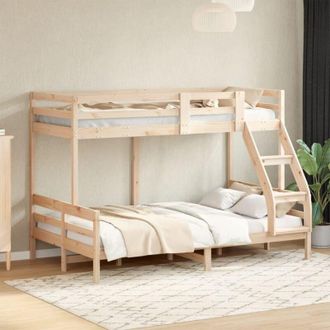 vidaXL Litera De Madera Maciza De Pino 80x200/120x200 Cm Vidaxl