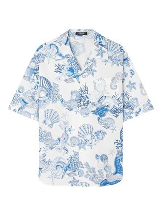 Versace Coral Theatre cotton shirt - men - Cotton - 50 - Blue
