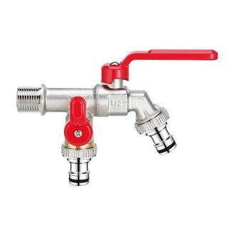 OEM Grifo De Jard&iacute;n - Grifo Exterior Con Doble Salida - Rojo