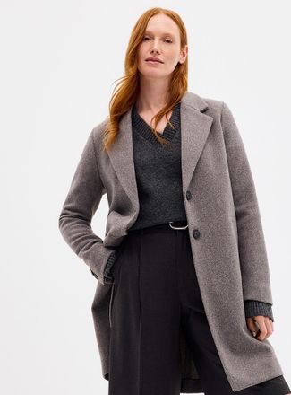 Contemporaine Womens Two-button felt overcoat
