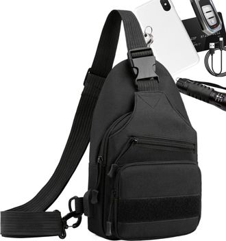 Generic Men Chest Bag, Travel Hiking Bag, Adjustable Shoulder Day Pack, Utility Sports Storage Carrier Pouch for Climbing Camping Daily Use, Lightweight Outdo