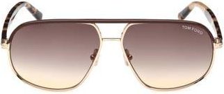 Tom Ford Maxwell 59mm Pilot Sunglasses in Shiny Rose Gold/gradient Brown at Nordstrom Rack