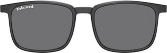 SmartBuy Collection Square Clip-On Acetate Mens Sunglasses Black Size 54 - Free Lenses - SmartBuy Collection