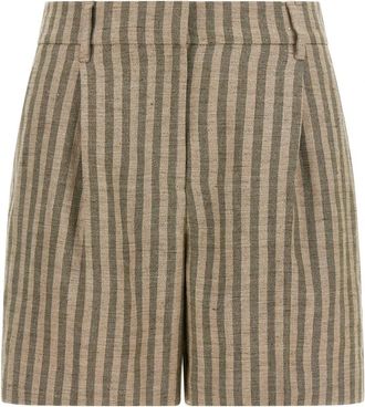 Brunello Cucinelli Bermuda Shorts - Dames - Korte Broeken - Veelkleurig - XS - Linnen - Korte Broeken