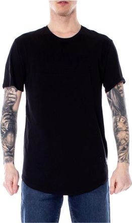 Only & Sons Only & Sons - Longline T-shirt met ronde zoom - Heren - Tops - Zwart - Maat: XS Katoen