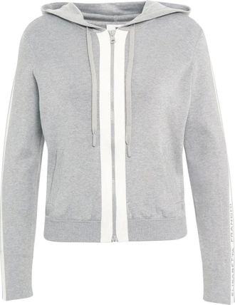 Elisabetta Franchi Tweekleurige gebreide hoodie - Dames - Sweatshirts & Hoodies - Grijs - Maat: M Viscose