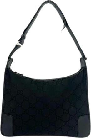 Gucci Borsa a spalla in tela GG in pelle Pre-owned - - Pre-owned - Donna - Nero - ONE SIZE
