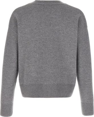 Ami Mens Gray Wool Cardigan Clothing