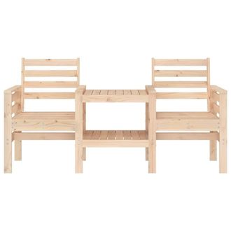 Berkfield Home Beautiful Garden Bench with Table 2-Seater Solid Wood Pine in Natural