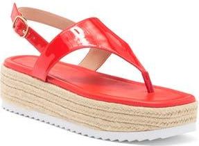 Stuart Weitzman Mel Flatform Espadrille Sandal in Rojo at Nordstrom Rack, Size 8.5