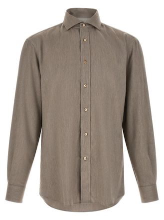 Brunello Cucinelli Grey Relaxed Woven Shirt