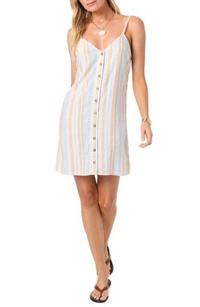 O'Neill Atlee Stripe Minidress in Tapioca at Nordstrom, Size Xx-Large