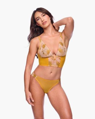 Cosabella Fiorita Naughty Bikini in Pietra/dorato at Nordstrom, Size X-Large