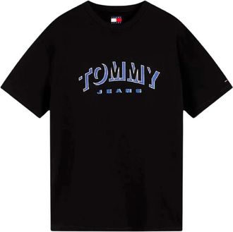 Tommy Hilfiger Regular Street Flag Tee - Heren - T-shirts - Zwart - M - Katoen - Tops