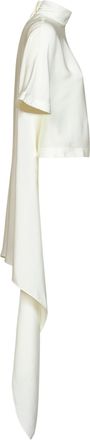 Alaia Womens Top Asymmetric Cady Ivory Viscose Tops