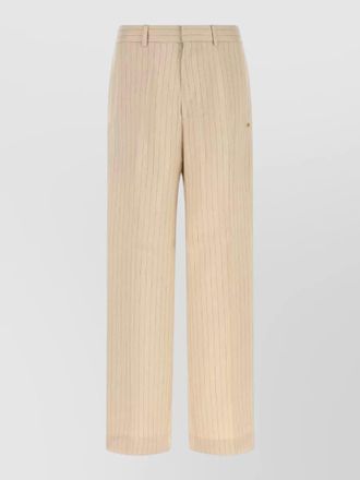 Amiri jersey wide leg trousers pinstripe belt loops