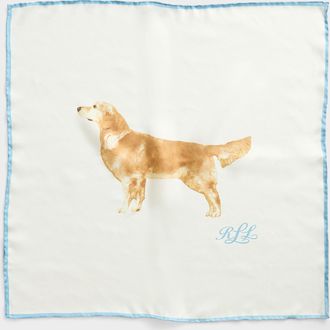 Lauren Ralph Lauren Womens Golden Retriever pure silk scarf
