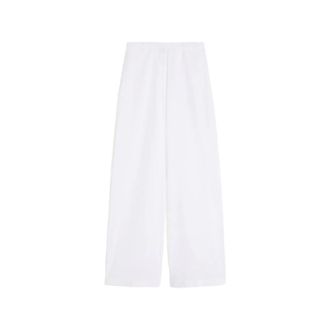 Max Mara Wide Trousers, female, White, Size: L Elasticated Waistband Wide Leg Trousers