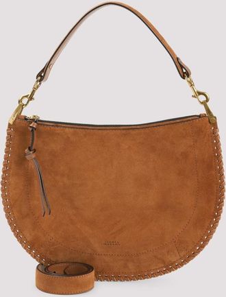 Isabel Marant Oskan Soft Zip Shoulder Bag In Brown Suede