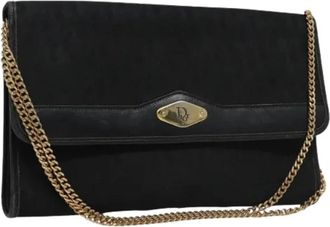 Dior Pre-owned Clutches, female, Black, Size: ONE SIZE Pre-owned Trotter Canvas Shoulder Bag