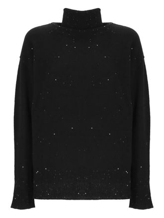 Lorena Antoniazzi sequin turtleneck sweater - women - Virgin Wool/Cashmere/Silk/Polyester - 40 - Black