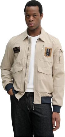 Aeronautica Pilot Jas - Heren - Bomber jackets - Beige - 2XL - Polyester - Jassen
