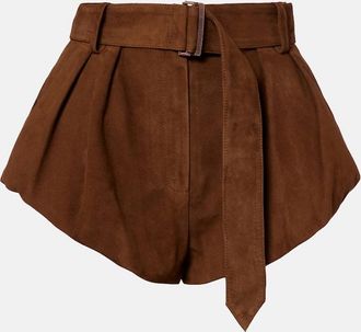 Magda Butrym Belted suede shorts