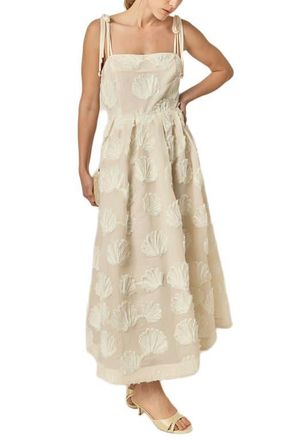English Factory Shell Sleeveless Midi Dress in Off White at Nordstrom, Size X-Small