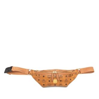 MCM Pre-owned Coated Canvas Belt Bag - Dames - Pre-owned - Bruin - Maat: ONE Size Leer