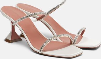 Amina Muaddi Gilda 70 embellished satin mules