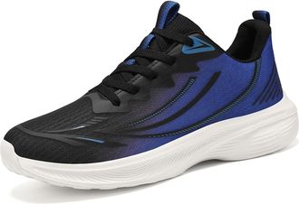 Generic Mens Fashion Sneakers with Breathable Mesh Upper for Comfortable Daily Wear and Soft Sole Running (Blue, 6.5)