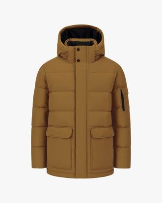 Quartz Co. ALEXANDER | Hooded Recycled Down Winter Jacket in Camel at Nordstrom, Size Small