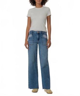 Kut from the Kloth Maya High Rise Wide Leg Jeans In Success Wash