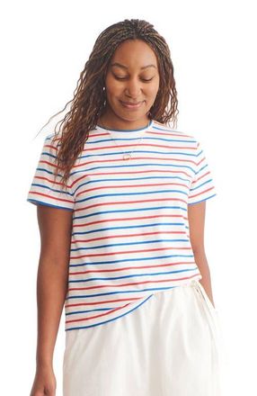 primary Womens Fit Stripe Easy Tee In Blueberry in Blueberry Strawberry Stripe at Nordstrom, Size Xx-Large