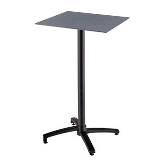 Oviala Mesa alta de jard&iacute;n de 60x60 cm laminada en pizarra gris oscuro