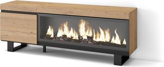Skraut Home Skraut Home - Mueble Tv, Televisi&oacute;n, Muebles De Sal&oacute;n, Almacenaje, 160, Para Tv Hasta 65, Chimenea El&eacute;ctrica Xxl, Dise&ntilde;o Industrial, Estilo Moderno, R