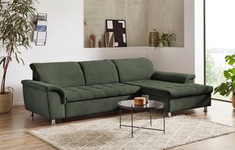 Domo Collection Ecksofa »Franzi, zeitlos und elegant, moderne Sitzheftung, L-Form« wahlweise mit Kopfteilverstellung (dann Tiefe: 170 cm)
