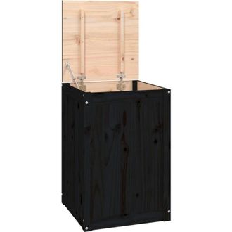 vidaXL Vidaxl - Ba&uacute;l Para La Colada Madera Maciza De Pino Negro 44x44x66 Cm