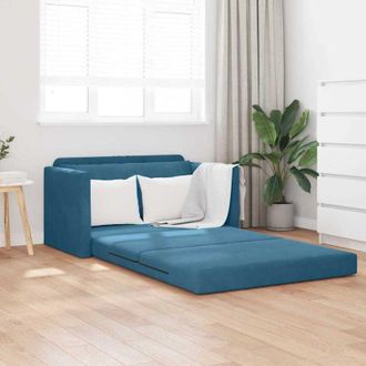 vidaXL Divano letto Blu 124 x 204 x 61 cm Velluto - Vidaxl