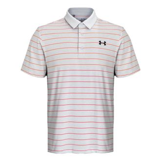 Under Armour Playoff 3.0 Stripe Polo Shirt Grey Orange 1378676-014