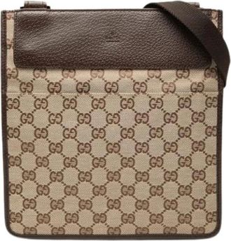 Gucci Pre-owned Vintage Crossbody Bag - Dames - Vintage Schoudertas - Beige - ONE Size - Leer - Vintage