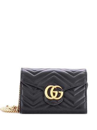 Gucci GG Marmont Chain Wallet Matelasse Leather Mini crossbody bag - Black