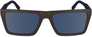Lacoste Sport 56mm Rectangular Sunglasses in Matte Brown at Nordstrom Rack