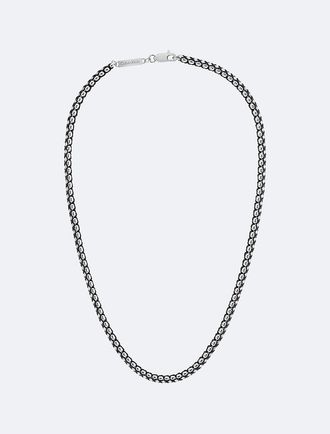 Calvin Klein Mens Braided Link Bracelet - Black - OS