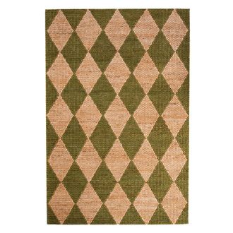 Flair Rugs Alfombra de yute marr&oacute;n y verde 160x230 cm