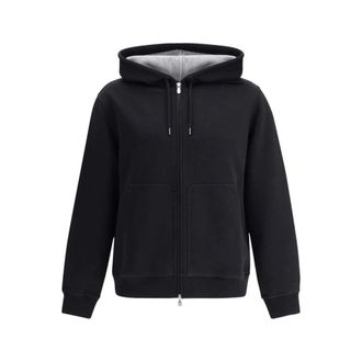 Brunello Cucinelli Heren, Sweatshirts & Hoodies, Zwart, Maat: 2XL Katoen