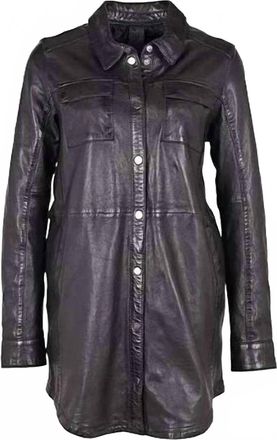 Mauritius Womens Miha Long Leather Jacket In Black