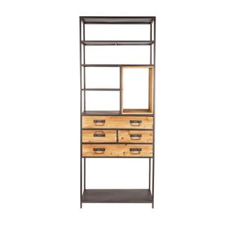 White Label Estante de madera beige