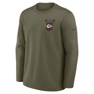 Nike Kansas City Chiefs Salute to Service Sideline Triumphant Win Coach Nike Mens NFL Pullover Crew in Brown | 03BR2DHA2G-1KL
