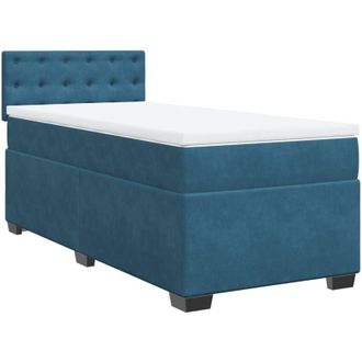 vidaXL Vidaxl - Cama Box Spring Con Colch&oacute;n Terciopelo Azul Oscuro 80x200 Cm
